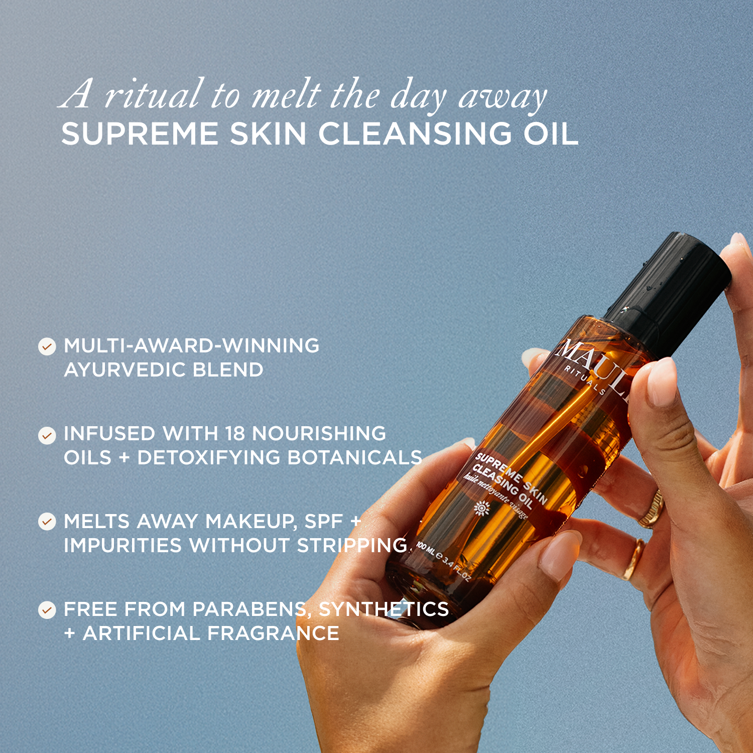 Mauli Rituals Supreme Skin Cleansing Oil With Pure Muslin Cloth