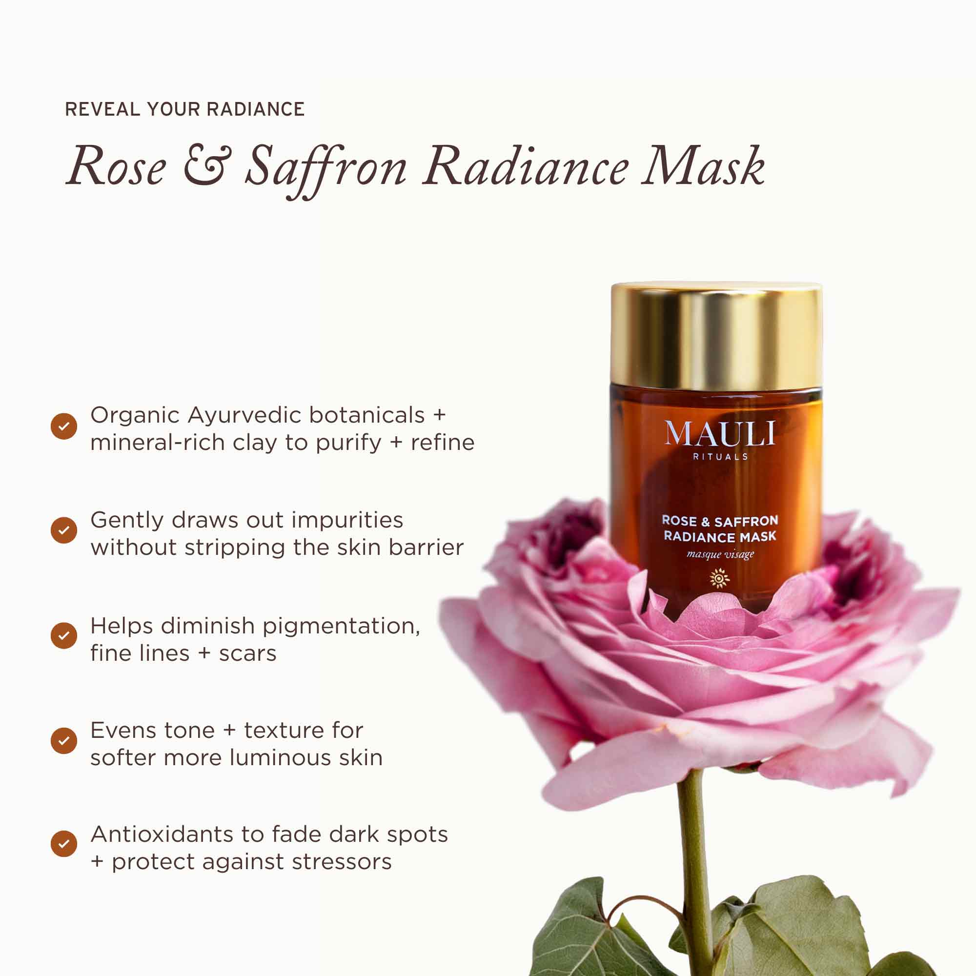 Mauli Rituals Rose & Saffron Radiance Mask